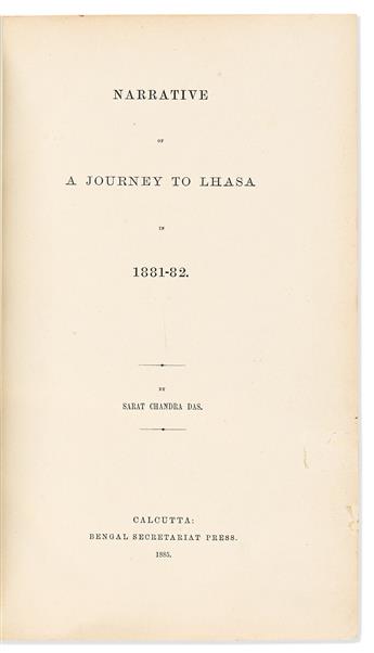 Das, Sarat Chandra (1849-1917) Narrative of a Journey to Lhasa.                                                                                  